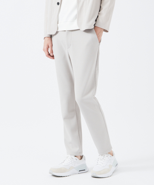 ABAHOUSE GRAY（アバハウスグレイ）の「【MASCHILE】セットアップ対応/チェック リンクス ニット パンツ（その他パンツ・メンズ・グレイッシュベージュ/ブラック/ネイビー・46/48/50）」の12枚目の写真