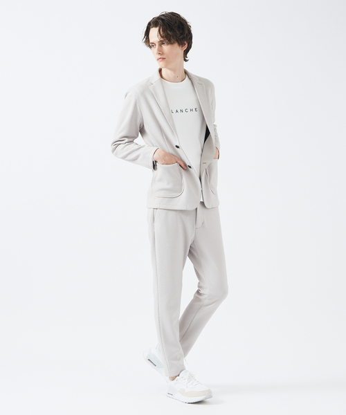 ABAHOUSE GRAY（アバハウスグレイ）の「【MASCHILE】セットアップ対応/チェック リンクス ニット パンツ（その他パンツ・メンズ・グレイッシュベージュ/ブラック/ネイビー・46/48/50）」の13枚目の写真