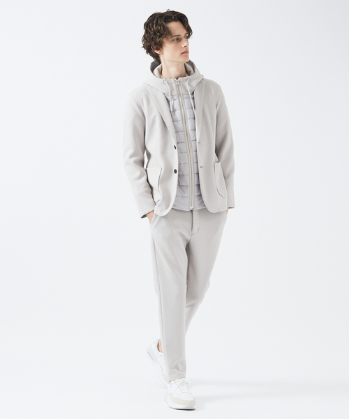 ABAHOUSE GRAY（アバハウスグレイ）の「【MASCHILE】セットアップ対応/チェック リンクス ニット パンツ（その他パンツ・メンズ・グレイッシュベージュ/ブラック/ネイビー・46/48/50）」の14枚目の写真