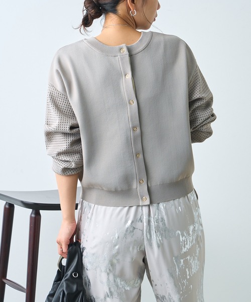 Jena espace merveilleux(ジェナ エスパスメルヴェイユ)の「ビハイ袖メッシュ2WAYカーディガン(カーディガン/ボレロ・レディース・ブラック/グレー/イエロー・FREE)」の3枚目の写真