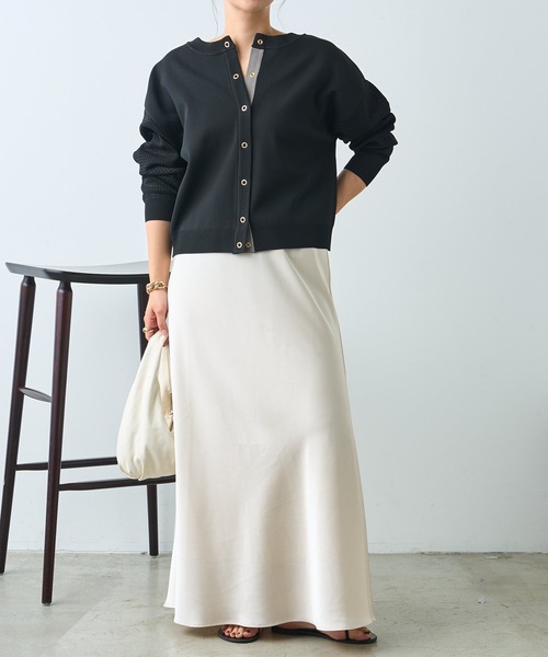 Jena espace merveilleux(ジェナ エスパスメルヴェイユ)の「ビハイ袖メッシュ2WAYカーディガン(カーディガン/ボレロ・レディース・ブラック/グレー/イエロー・FREE)」の5枚目の写真