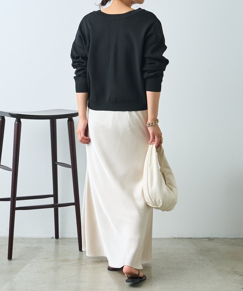 Jena espace merveilleux(ジェナ エスパスメルヴェイユ)の「ビハイ袖メッシュ2WAYカーディガン(カーディガン/ボレロ・レディース・ブラック/グレー/イエロー・FREE)」の7枚目の写真