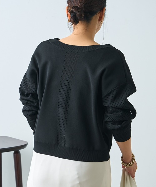 Jena espace merveilleux(ジェナ エスパスメルヴェイユ)の「ビハイ袖メッシュ2WAYカーディガン(カーディガン/ボレロ・レディース・ブラック/グレー/イエロー・FREE)」の9枚目の写真