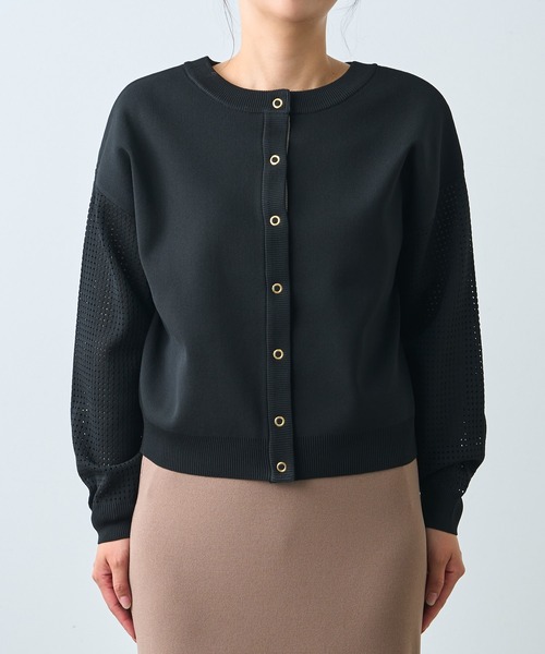 Jena espace merveilleux(ジェナ エスパスメルヴェイユ)の「ビハイ袖メッシュ2WAYカーディガン(カーディガン/ボレロ・レディース・ブラック/グレー/イエロー・FREE)」の11枚目の写真