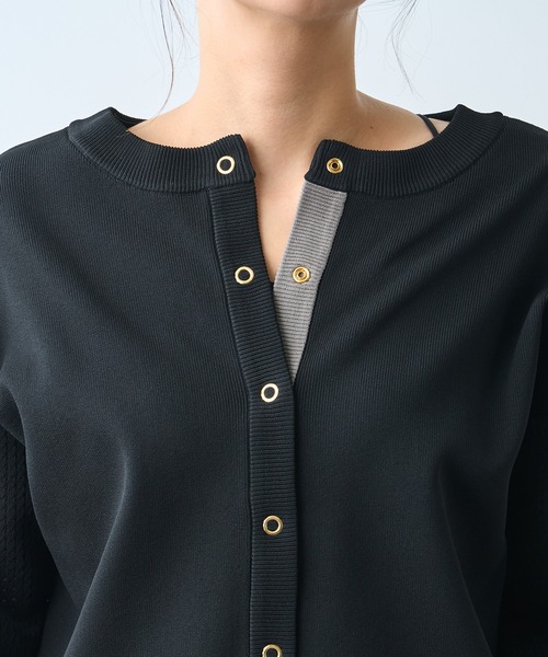 Jena espace merveilleux(ジェナ エスパスメルヴェイユ)の「ビハイ袖メッシュ2WAYカーディガン(カーディガン/ボレロ・レディース・ブラック/グレー/イエロー・FREE)」の14枚目の写真