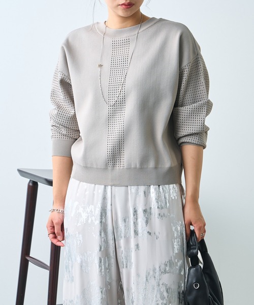 Jena espace merveilleux(ジェナ エスパスメルヴェイユ)の「ビハイ袖メッシュ2WAYカーディガン(カーディガン/ボレロ・レディース・ブラック/グレー/イエロー・FREE)」の20枚目の写真