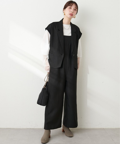 natural couture（ナチュラルクチュール）の「袖チュール切替カットプルオーバー（Tシャツ/カットソー・レディース・ミント/ピンク/サックスブルー/ブラック/オフホワイト・FREE）」の10枚目の写真