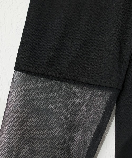 natural couture（ナチュラルクチュール）の「袖チュール切替カットプルオーバー（Tシャツ/カットソー・レディース・ミント/ピンク/サックスブルー/ブラック/オフホワイト・FREE）」の16枚目の写真