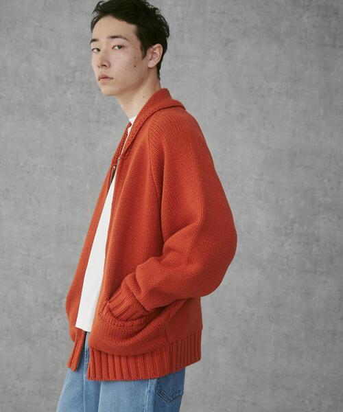 THE STANDARD（ザスタンダード）の「THE STANDARD/カウチンニットカーディガン（カーディガン/ボレロ・メンズ・ブラック/オレンジ・MEDIUM/LARGE）」の18枚目の写真