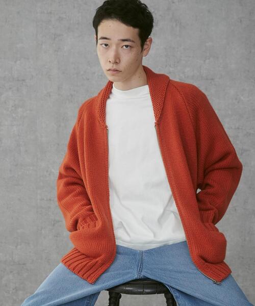 THE STANDARD（ザスタンダード）の「THE STANDARD/カウチンニットカーディガン（カーディガン/ボレロ・メンズ・ブラック/オレンジ・MEDIUM/LARGE）」の19枚目の写真