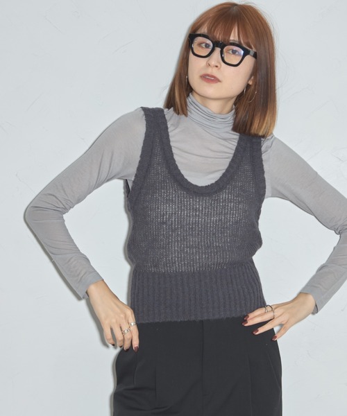モヘアローゲージニットベスト（ベスト）｜leimn（レイムン）の