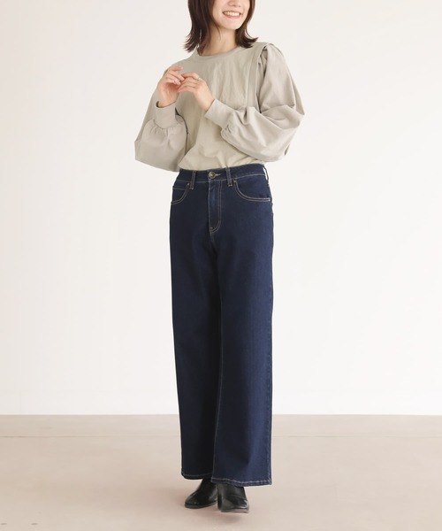 n'OrLABEL(ノアールレーベル)の「ナイロン異素材カットソー(Tシャツ/カットソー・レディース・グレイッシュベージュ/ブラック/カーキ・2/1)」の14枚目の写真