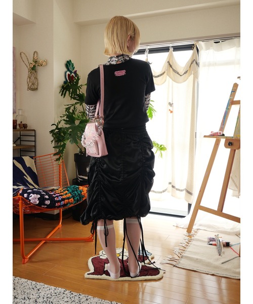 PAMEO POSE（パメオポーズ）の「【YUUKI】Lots of stickers Mini Tee（Tシャツ/カットソー・レディース・ブラック/アイボリー・FREE）」の9枚目の写真