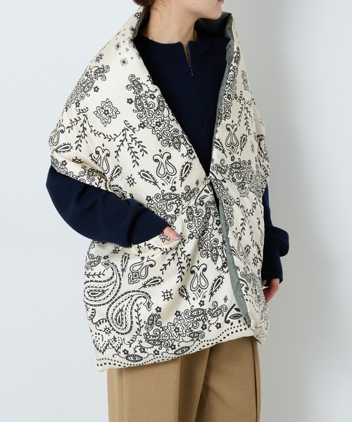 manipuri(マニプリ)の「manipuri/バーシブルダウンストール(マフラー・レディース・アイボリー・FREE)」の6枚目の写真