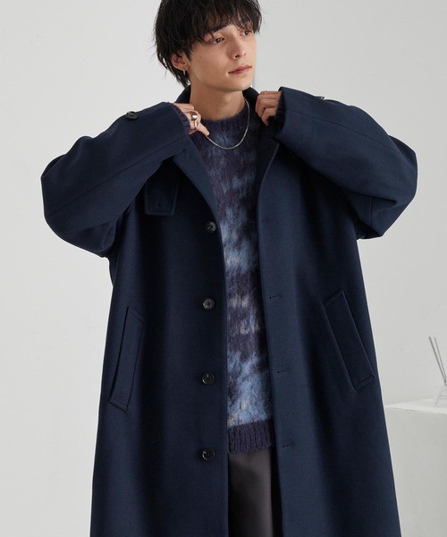 8万円からお値下げ◎ミンク コート サイドスリット オーバーサイズ L-XL相当 CREARE -LINO- ステンカラーコート コート 「2WAY」 オーバーサイズ