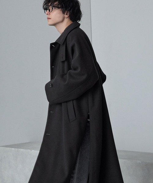 BEATING HEAT/オーバーサイズ/リバーシブルステンカラーコート/羊毛 BEATING HEAT/オーバーサイズ/リバーシブルステンカラーコート/羊毛