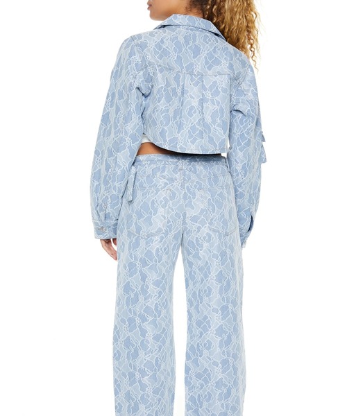 FOREVER 21(フォーエバー トゥエンティーワン)の「レースデニムジャケット(デニムジャケット・レディース・ライトブルー・MEDIUM/SMALL)」の4枚目の写真