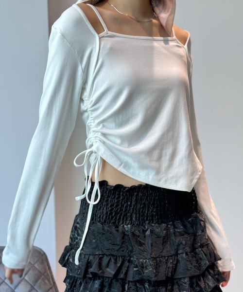 Y2K SYNAPSE FACTORY(ワイツーケー シナプスファクトリー)の「【レイヤード】ドロスト ロングスリーブTシャツ(Tシャツ/カットソー・レディース・ブラック/グレー/ホワイト・FREE)」の17枚目の写真