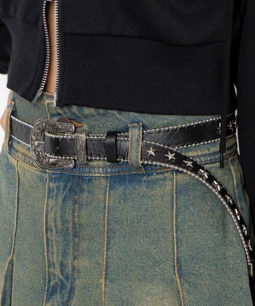 WEGO（ウィゴー）の「WEGO/ウエスタンバックルスタッズ付ベルト（ベルト・レディース・その他1/その他2・FREE）」の4枚目の写真