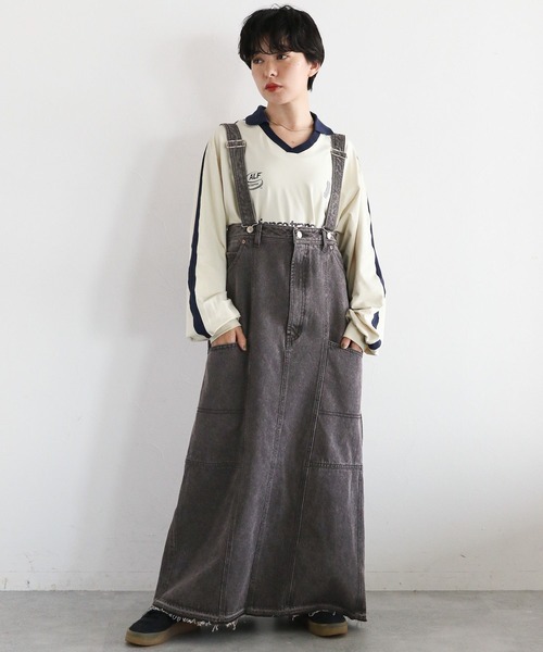 RAGEBLUE（レイジブルー）の「2WAYデニムジャンスカ/デニムスカート（デニムスカート・レディース・ブルー/ブラック・FREE）」の3枚目の写真