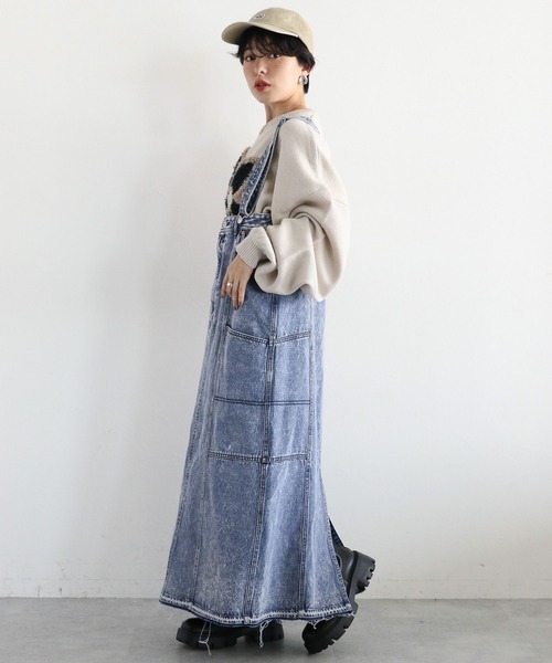 RAGEBLUE（レイジブルー）の「2WAYデニムジャンスカ/デニムスカート（デニムスカート・レディース・ブルー/ブラック・FREE）」の8枚目の写真