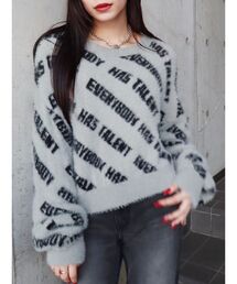 EVRIS | フェザーロゴジャガードニットトップス(ニット/セーター)