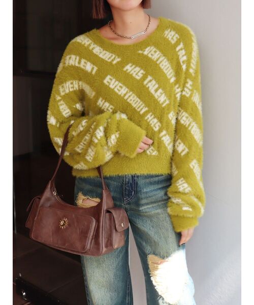 【セール】フェザーロゴジャガードニットトップス（ニット/セーター）｜EVRIS（エヴリス）