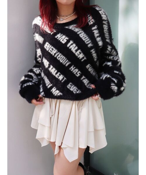 【セール】フェザーロゴジャガードニットトップス（ニット/セーター）｜EVRIS（エヴリス）