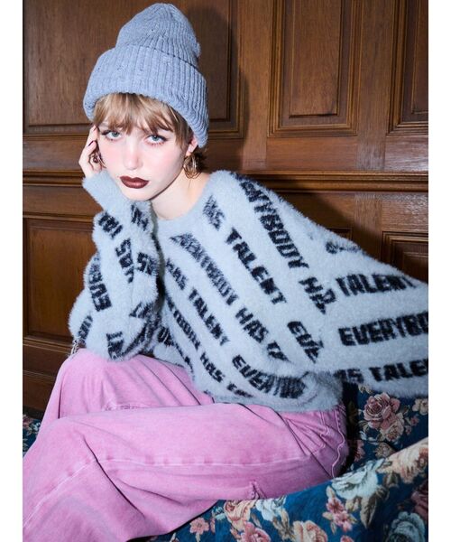 【セール】フェザーロゴジャガードニットトップス（ニット/セーター）｜EVRIS（エヴリス）