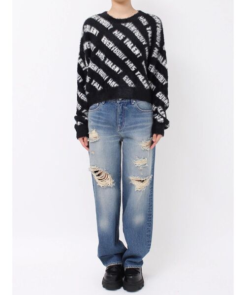 【セール】フェザーロゴジャガードニットトップス（ニット/セーター）｜EVRIS（エヴリス）