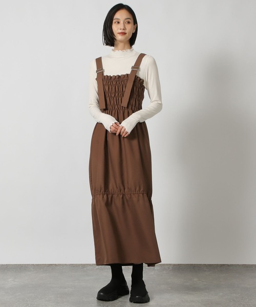 LAKOLE(ラコレ)の「シャーリングワンピース / 149912(ワンピース・レディース・グレー/ブラウン/ブラック・FREE)」の7枚目の写真