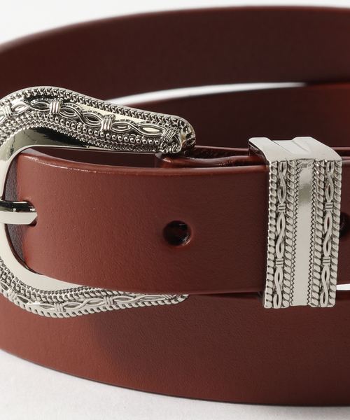 B.C STOCK(ベーセーストック)の「3point buckle レザーベルト(ベルト・メンズ・ブラウン/ブラック・MEDIUM/LARGE)」の6枚目の写真
