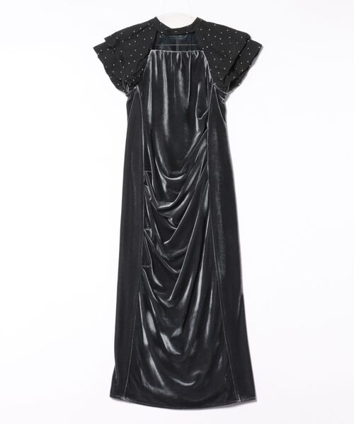 セール】【ANDRESD】drape velour dress ベロア ドレス