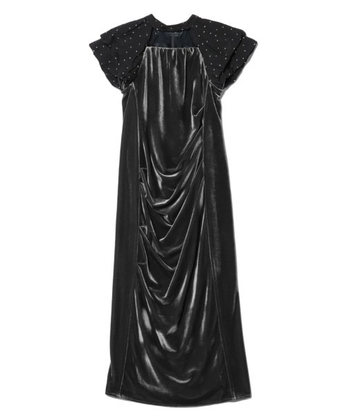 ANDRESD】drape velour dress ベロア ドレス パーティードレス