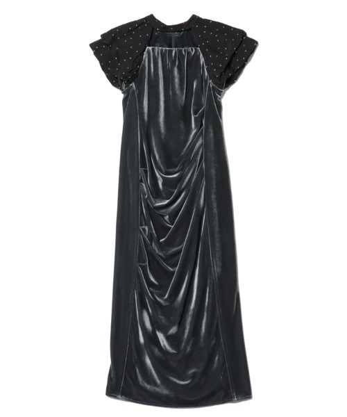 セール】【ANDRESD】drape velour dress ベロア ドレス