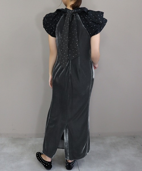 セール】【ANDRESD】drape velour dress ベロア ドレス パーティー