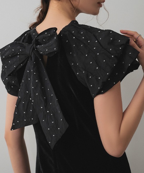 ANDRESD】drape velour dress ベロア ドレス パーティードレス