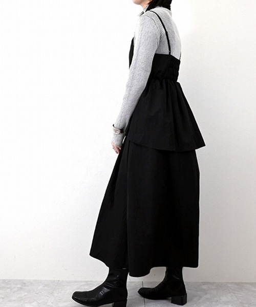 STYLEBLOCK（スタイルブロック）の「TNタフタレイヤードキャミソールワンピース（ワンピース・レディース・ベージュ/カーキ/ブラック・M）」の8枚目の写真