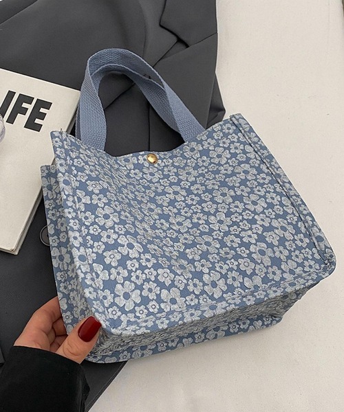 Mignonjour（ミニョンジュール）の「Mignonjour/フラワーミニトートバッグ M2579（トートバッグ・レディース・ホワイト/ベージュ/ブラック/ブルー・FREE）」の4枚目の写真