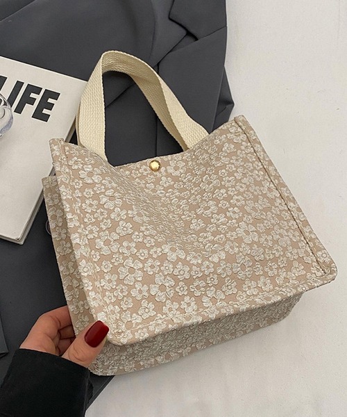 Mignonjour（ミニョンジュール）の「Mignonjour/フラワーミニトートバッグ M2579（トートバッグ・レディース・ホワイト/ベージュ/ブラック/ブルー・FREE）」の7枚目の写真