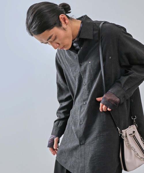 【セール】ピーチドレープロングシャツ(シャツ/ブラウス)|JUNRED(ジュンレッド) 【セール】ピーチドレープロングシャツ(シャツ/ブラウス)|JUNRED(ジュンレッド)