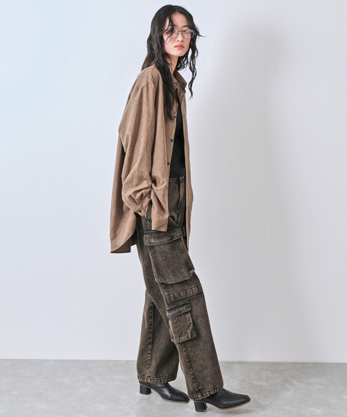 【セール】ピーチドレープロングシャツ(シャツ/ブラウス)|JUNRED(ジュンレッド) 【セール】ピーチドレープロングシャツ(シャツ/ブラウス)|JUNRED(ジュンレッド)