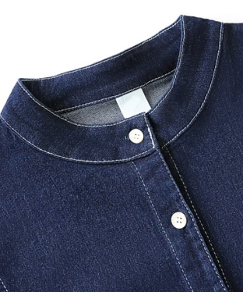 【セール】デニムワンピース ボリューム袖 長袖 デニム シャツワンピース（ワンピース）｜COCOMOMO（ココモモ）