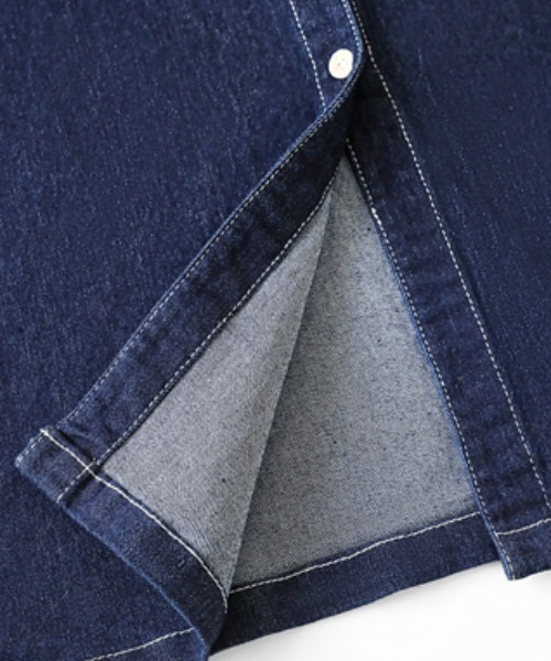 【セール】デニムワンピース ボリューム袖 長袖 デニム シャツワンピース（ワンピース）｜COCOMOMO（ココモモ）