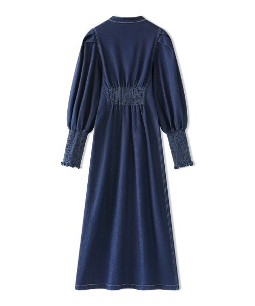 【セール】デニムワンピース ボリューム袖 長袖 デニム シャツワンピース（ワンピース）｜COCOMOMO（ココモモ）