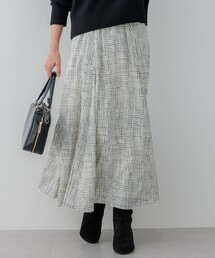 23区 S（ニジュウサンクチイサイサイズ）の「【洗える】モノクロトーンプリント スカート（スカート）」