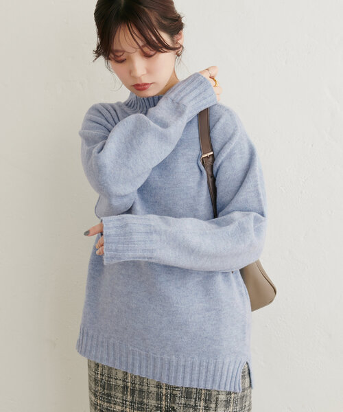 美品＊イエナ カシミヤブレンドニットプルオーバー ブルー系