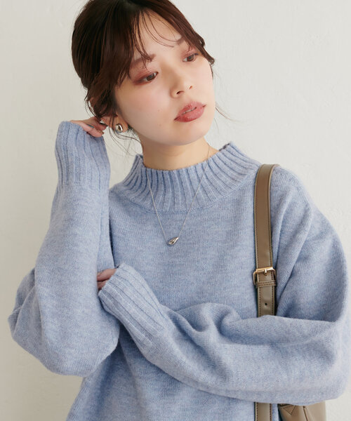 natural couture(ナチュラルクチュール)の「ウール&リサイクルポリブレンドニットプルオーバー(ニット/セーター・レディース・レッド/グレー/ブルー/ピンク/サックスブルー/オフホワイト/モカ/グリーン・FREE)」の19枚目の写真