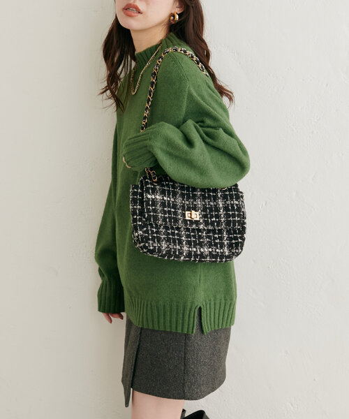 natural couture(ナチュラルクチュール)の「ウール&リサイクルポリブレンドニットプルオーバー(ニット/セーター・レディース・レッド/グレー/ブルー/ピンク/サックスブルー/オフホワイト/モカ/グリーン・FREE)」の21枚目の写真