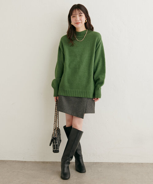 natural couture(ナチュラルクチュール)の「ウール&リサイクルポリブレンドニットプルオーバー(ニット/セーター・レディース・レッド/グレー/ブルー/ピンク/サックスブルー/オフホワイト/モカ/グリーン・FREE)」の22枚目の写真